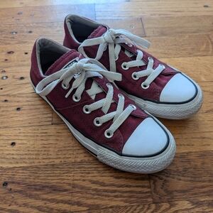 Converse Burgundy Canvas Low Top Sneakers